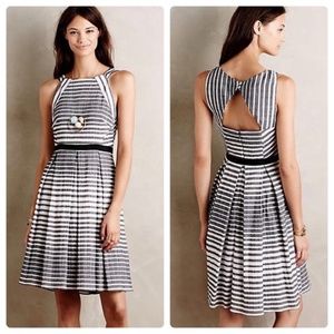 Anthropologie Eva Franco Saybrook Stripe Dress with Back Cutout- Size 0